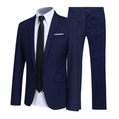 China New Style Anti-Wrinkle Suit Men's Business Casual Suit Tops And Pants Two Piece Set for sale