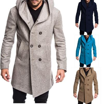 China Anti-wrinkle new British men's boutique tweed hooded coat in winter for sale