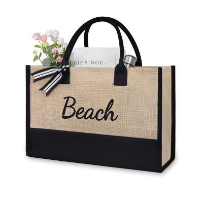 China Customized LOGO High Quality Gift Reusable /Grocery Bags Cheap Reusable Birthday Wedding Party Jute Bag for sale