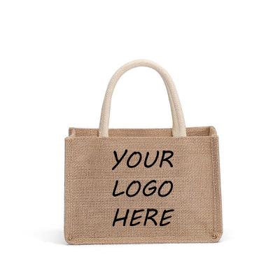 China Wholesaler Logo Sisal Grocery Bags Reusable Women's Shopping Gift Tote Jute Eco-Friendly Customized Large Capacity Reusable for sale