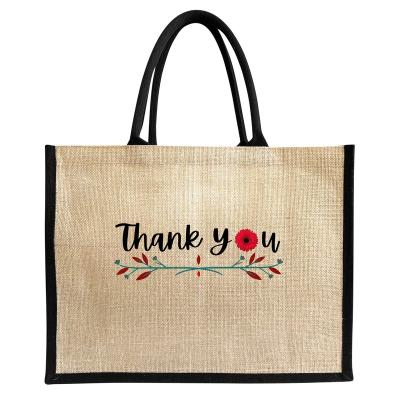 China Jute Tote Reusable Grocery Shopping Bag Customized Striped Beach Bag Wedding Gift Striped Bag for sale