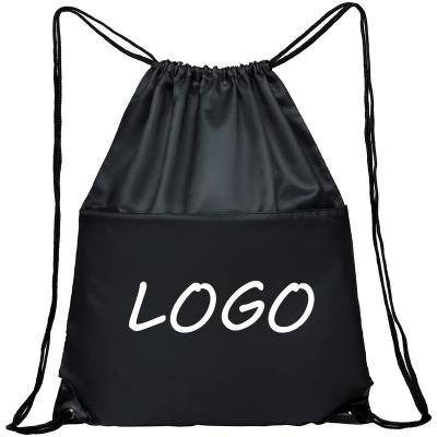 China Recycle; Reusable Custom Black Fitness Drawstring Bag Shopping Gift Travel Personalized Reusable Fitness Drawstring Bag for sale