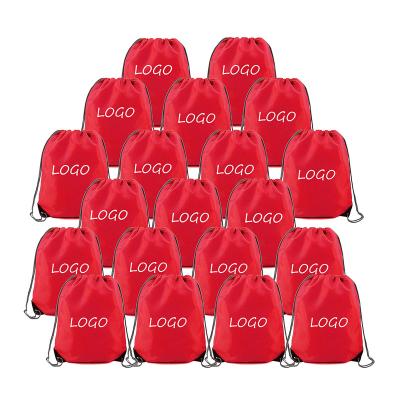 China Recycle; Low MOQ Outdoor Drawstring Polyester Drawstring Bag Reusable Drawstring Backpack for sale