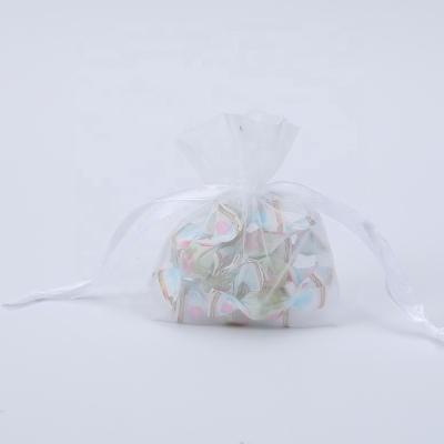 China Wholesale Small Colorful Jewelry Gift Sheer Package Candy Party For Wedding Festivals White Organza Drawstring Gift Bags for sale