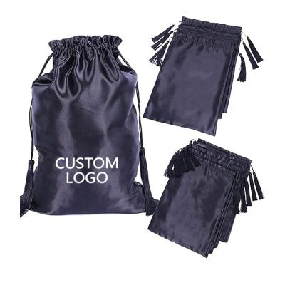 China High Quality Cosmetic Satin Jewelry Bag Solid Color Fabrics Satin Jewelry Bags Jewelry Pouch Travel Drawstring Jewelry Bag Wholesale Earrings Packaging for sale