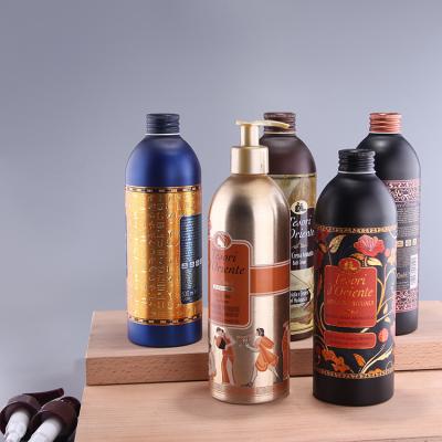 China Personal Care 500ml Pump Dispenser Aluminum Metal Shampoo Bottle for sale