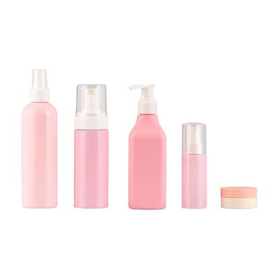 China Custom BEAUTY PACKAGING Pink 60ml 150ml 200ml 250ml Skin Care Bottles Packaging Set for sale