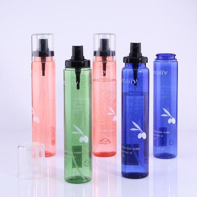 China 40ml/60ml/70ml/100ml/120ml/150ml/200ml Personal Care Pink Blue Green Snap On Bottle Pet Plastic Spray Bottle With Screen Printing for sale