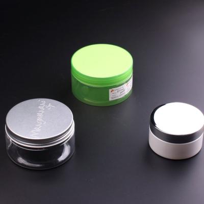 China Skin Care 250ml 500ml PET Clear Cosmetic Cream Plastic Jar With Aluminum Lid Te koop