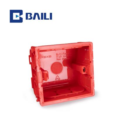 China 36H Industry Baili 08-86 Electrical Type PVC Flush Mount Electrical White Strip Three Strip Tow Socket One Bottom Switch Box Junction Box for sale