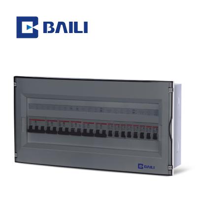 China New Design High Quality Metal+Plastic BAILI LS 21Way MCB Recessed Metal Panel Electrical Distribution Box for sale