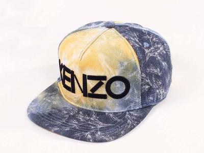 China Allover Cotton KENZO Flat Brim Baseball Hats With 3D Embroidery for sale