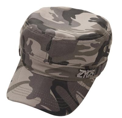 China Adjusteble Velcro Camouflage Baseball Hats With Metal Logo for sale