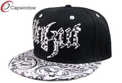 China Black Flat Hip Hop Baseball Caps Monogram Baseball Cap With Amoeba Pattern for sale