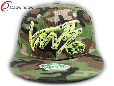 China 3D Embroidered Cotton Camouflage Baseball Hats Flat Brim Baseball Cap for sale