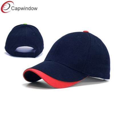 China Bushed Cotton Flexfit Baseball Hats Wave Trim with Velcro Strap Closure for sale