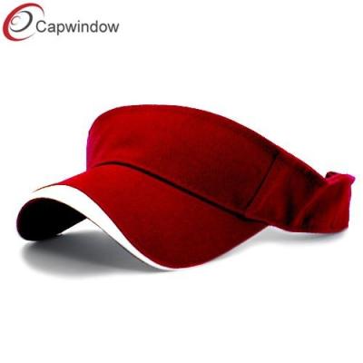 China Red Concave Trim Tennis Sun Visors Heavy Brushed Cotton for Unisex for sale