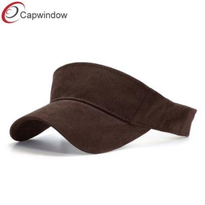 China Brown Sports Tennis Sun Visors with Organic Chino Twill Cotton for sale