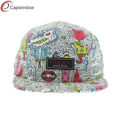 China Youth Hella Stuff 5 Panel Camper Cap , Pure Polyester Strapback Hat for sale