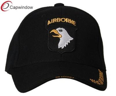 China Black 101st AIRBORNE Military Baseball Hats , Pure Acrylic Curved Bill Army Baseball Caps for sale