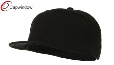 China Black Big Size Premium Fitted Flat Brim Baseball Hats with Acrylic and Wool for sale