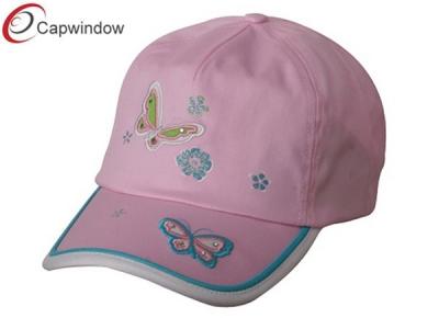 China Pink White Childrens Baseball Caps with Pure Cotton Twill / Velcro for sale