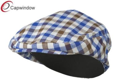 Chine Le plaid de garçon bleu de Brown conduisant le chapeau de base-ball adapté par lierre avec le polyester à vendre