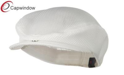 China White Fashion Trucker Mesh Cap with Polyester and Elastic Closure / Ivy Cap for sale