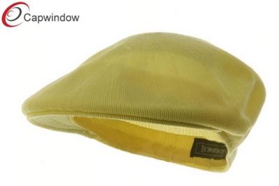 China Yellow Knitted Polyester Fitted Baseball Hats for Hand Washable / Ivy Cap for sale