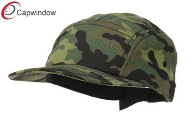 China Camo Cotton Brushed Canvas Camo 5 Panel Camper Cap / Hand Wash Only for sale