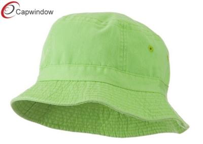 China Youth Pigment Dyed Washed Cotton Fisherman Bucket Hat Apple Green for Women for sale