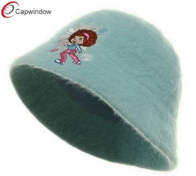 China Blue Strawberry Girl Mohair Cool Bucket Hats with Blending Fabric for sale