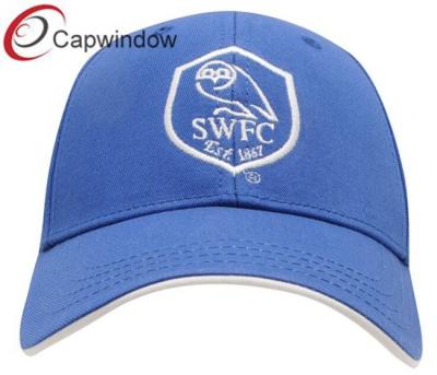 China Blue Heavy Brushed Team Cotton Baseball Caps Golf Cap With Velcro Closure for sale