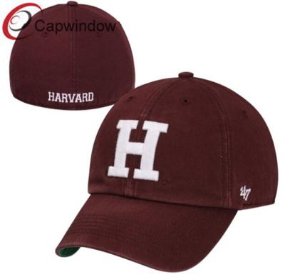 Chine La concession de rouge cramoisi de Harvard a adapté des chapeaux de base-ball/des casquettes de baseball coton d'université pour des adultes à vendre