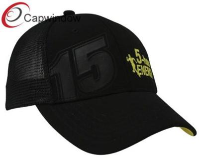 China Black 5 Panel Adjustable Trucker Mesh Cap / Summer Sports Cap for Unisex for sale