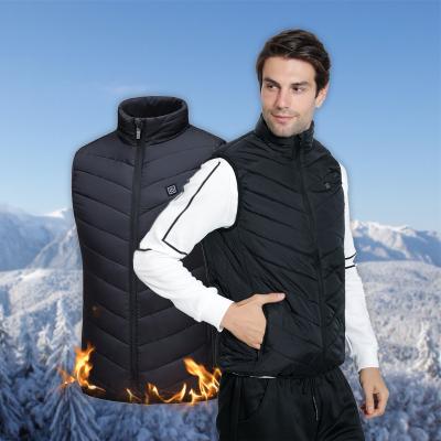 China 2021 Winter Men's Anti-Wrinkle Electric Heating Jackets Vest Men's Fever Male Long Bubble Stripper Smart Vest Usb Heated Vest for sale