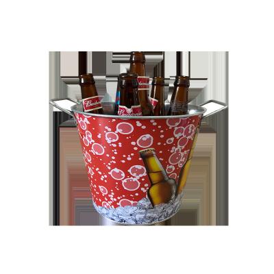 China Decorative viable metal beer bucket with two fixed handles for sale