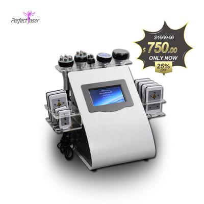 China Weight Loss Perfectlaser 40K 6In1 40Khz Ultrasonic Vacuum RF Cavitation Machine for sale