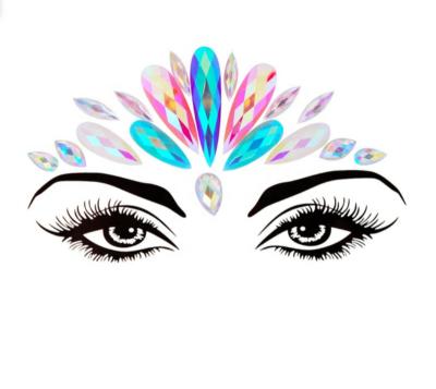 China Temporary Temporary Stickers Mermaid Rhinestone Make Up Face Jewelry For Party for sale