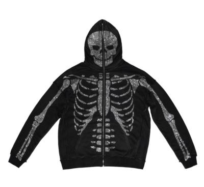 China Free Sample Skeleton Punks Skeleton Punks Custom Design Anti-wrinkle Skull Top Sweatshirt Hoodie for sale