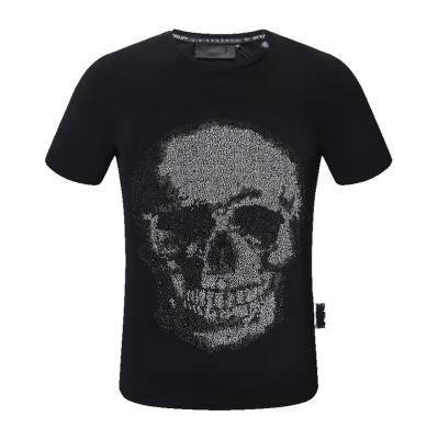 China Flatback Customized Heat Transfers Skeleton Rhinestone Skull Design Logo Transfers for sale