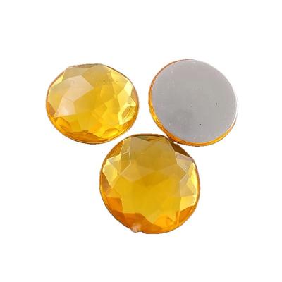 China Custom Glass Rhinestones Flatback Loose Yellow Crystal Rhinestones For Dressing for sale