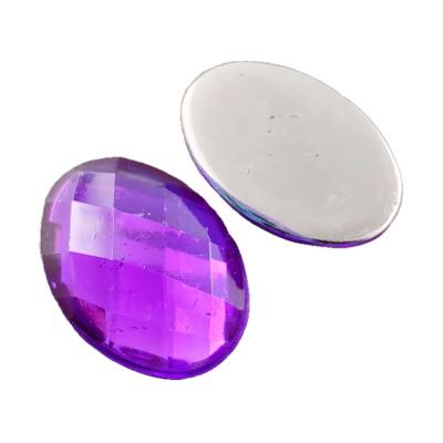 China Flatback Bling Purple Ellipse Rhinestone Crystal Glue On Rhinestone Jewelry for sale