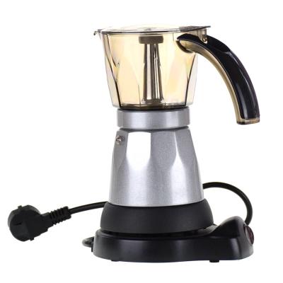 China Ecocoffee Viable Italian Electric Mocha Pot With B10 High Strength Aluminum Acrylic Cups Espresso Moka Maker 3 And 6 Cups for sale