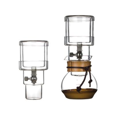 China Popular Viable Drip Glass Coffee Maker With Stainless Steel Filter Amazon Borosilicate Glass Hot Cold Brew Ice Coffee Maker for sale