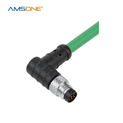 China Amsone IP67 IP68 Straight Angel Male M8 3 Pin 4 Pin Custom Waterproof Automotive Wire Cable Amsone Electrical Connector for sale