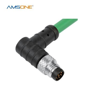 China Automotive OEM Angel A Code Amsone A Code Male M8 6 Pin 8 Pin Electrical Waterproof Connector IP67 For Automotive Industrial Device for sale