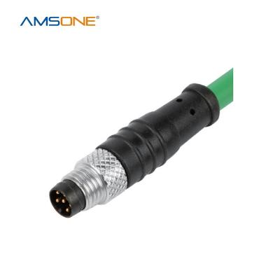 China Custom Waterproof IP67 Automotive Amsone A Coding Electrical Male M8 6 Pin 8 Pin Cable Wire Circular Automotive Connector For Auto Military for sale