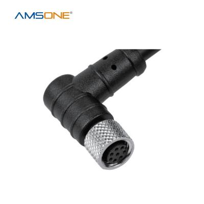 China Amsone 8 Custom Waterproof Automotive Cable Connector IP67 Terminal Female Pin M8 6 Pin Female Pin Pre-molded Automotive Industrial Connector for sale