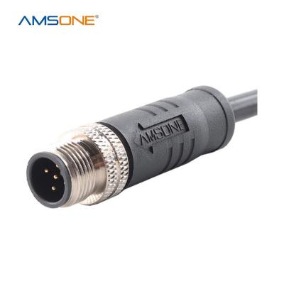 China Pin 1.5A 30v A Pin 1.5A 30v A Custom Pin 17 Pin 17 Male M12 12 Pin Male AMSONE Industrial Pre-molded Circular Connector for sale